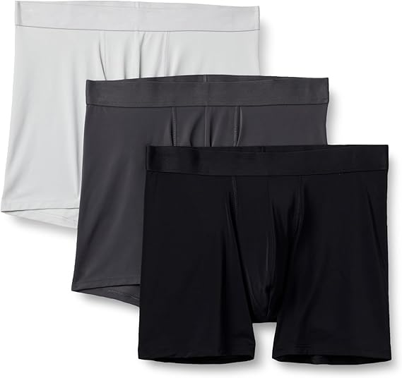 Amazon Essentials Men's Slim-Fit Soft Microfibre Boxer Short Pants, Pack of 3