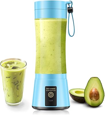 Cordless Portable Personal Size Blender - 12 Oz Mini Blender Make Smoothies and Shakes, Cordless Lightweight Rechargeable, Freshly Squeezed in PicnicSportsOffice, Valentines Day Gift