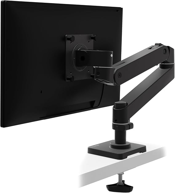 Ergotron Upgraded LX Pro Premium Monitor Arm, Single Monitor Desk Grommet Mount fits Flat Curved Ultrawide Computer Monitors up to 34 Inches, 4 to 22 lbs, VESA 75x75mm or 100x100mm Black