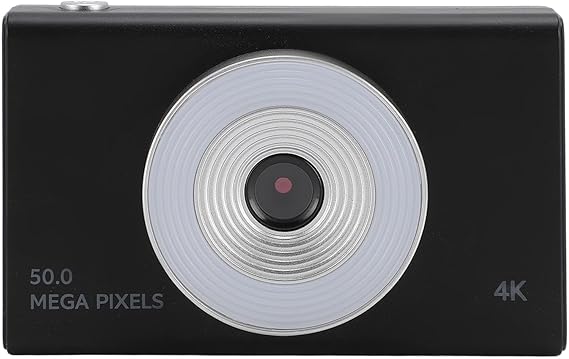 Digital Camera for Photography, 4K HD Digital Point and Shoot Camera with Fill Light, 8X Zoom Anti Shake Retro CCD Digital Camera for Teens Adults Kids (Black)