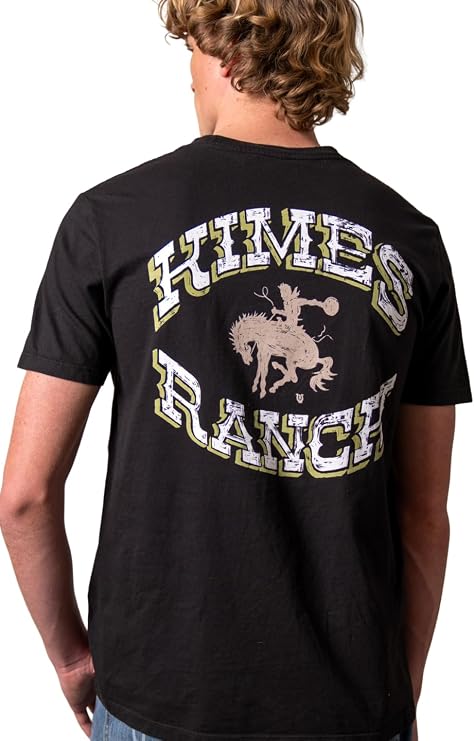 Kimes Ranch Men's Lucky B Bucking Tee Western Rodeo Graphic Short Sleeve T Shirt Regular Fit