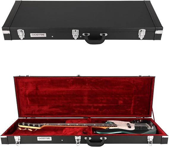 GHOSTFIRE Electric Bass Super Thick Hard Case for Bass, V-EB Black | Portable Hard-Shell Case With Lock, Super Thick Case Fit for Bass, Soft Velvet Lining Suitable Inner Design