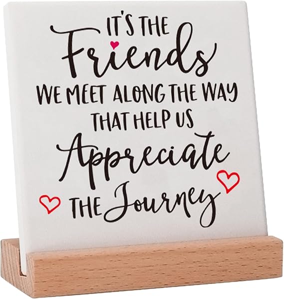 Friend Friendship Birthday Gifts for Best Friends Bestie BFF, Thank You Gifts for Work Sister Bestie True Long Distance New Friend Friendgiving Appreciation Decor Plaques