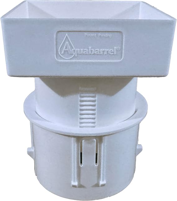 Adjustable 4x4x4 Downspout to Drain Pipe Tile Adapter White | Aquabarrel