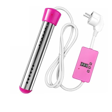 Immersion Water Heater 3000W 110V/220V Electric Heater Boiler Water Heating Element Portable Immersion Suspension Bathroom Swimming Pool(3000W Upgrade Pink)