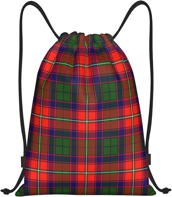 Drawstring Backpack String Bag Selkirk Tartan Sackpack for Sports Gym Smal