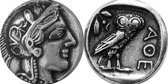 Athena and Her Owl, Popular Version of This Greek Mythology Coin, Goddess of Wisdom, Greek Gods & Goddesses Collection, Percy Jackson Fans Favorite. Athenma Annabeth Chase Mom. S