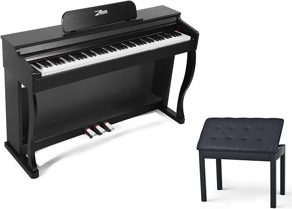 Digital Piano, 88 Key Weighted Keyboard Piano, Duet Piano Bench with Storage