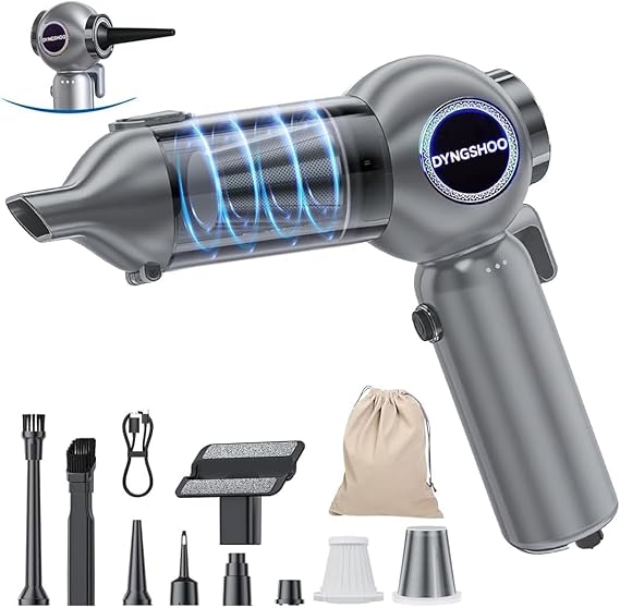 Brushless Handheld Car Vacuum (Equipped with a one-Touch Window Breaker and Seatbelt Cutter )25000Pa Ultra-Strong Suction Ultra-Lightweight Mini Portable Vacuum Cleaner ,For Car ,Home (Grey)