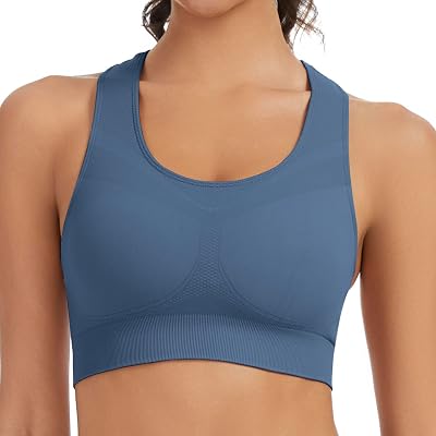 Lemef Racerback Sports Bras for Women Medium Support Unpadded Seamless Yoga Workout Yoga Gym Fitness Bra