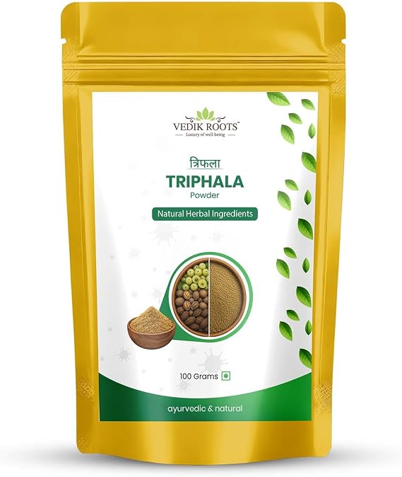 Triphala Powder 100g 100% Pure & Natural Digestive Cleanser, Detox Supplement & Immunity Booster Haritaki, Bibhitaki & Amla Ayurvedic Herbal Powder