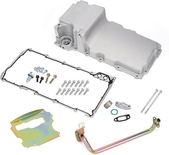 LS Swap Retrofit Engine Aluminum Oil Pan Kit For 1955-1987 GM LS1 LS6 LS2 LS3 LSX 4.8L 5.3L 6.0L 6.2L LS Gen III & GEN IV V8 Engines Low Profile 302-1