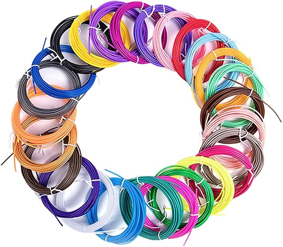 30 Colors 3D Pen Filament PLA Refills Compatible with Most 3D Printing Pens 1.75mm, Each Color 10 Feet,Total 300 Feet 3D Printing Pen Filament