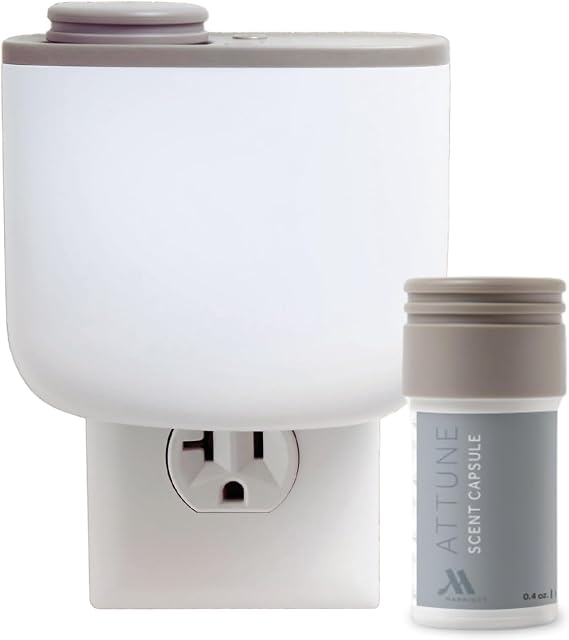Marriott Mini Home Diffuser & Fragrance Refill - Plug in Wall Diffuser - Luxury Hotel Collection - Scent Notes of Apple, Grapefruit, Jasmine, Rose, and Cedar - Marriott Attune