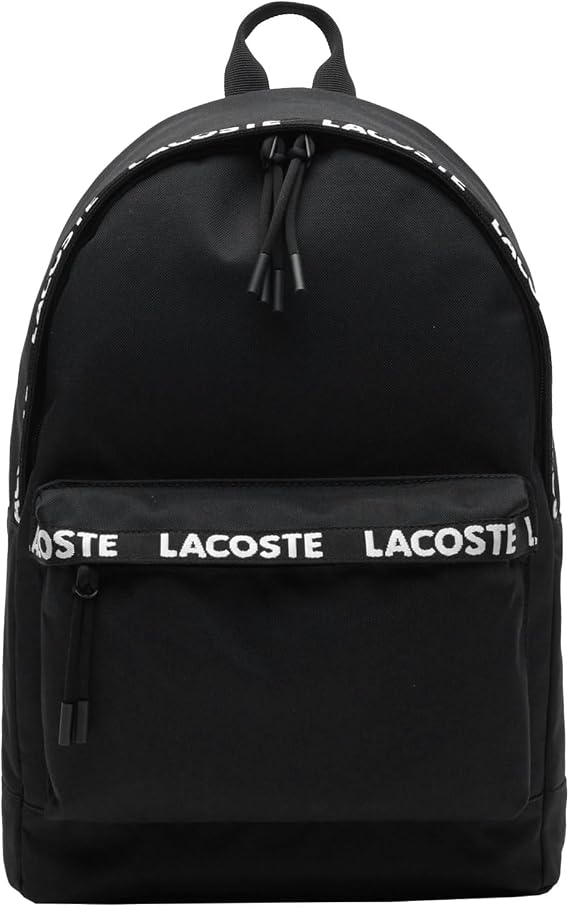 Lacoste Neocroc Men's Daypack Backpack with Laptop Compartment, Tape Noir