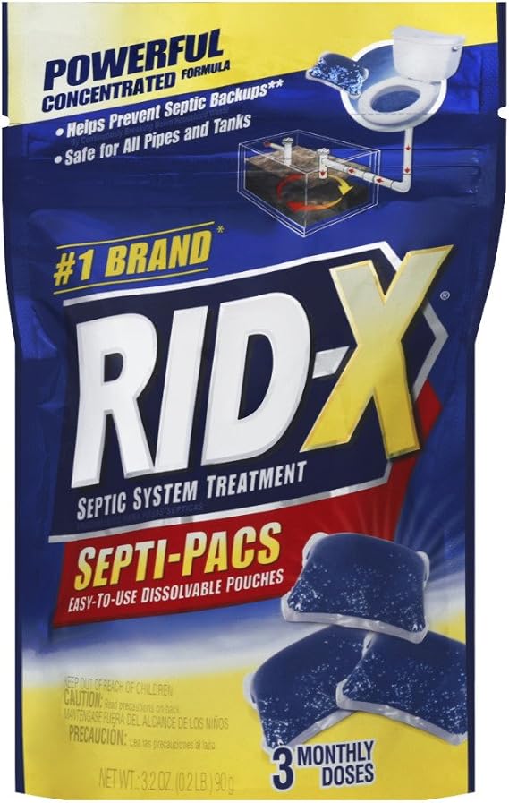 RID-X Septic Treatment, 3 Month Supply Of Septi-Pacs, 3.2 oz