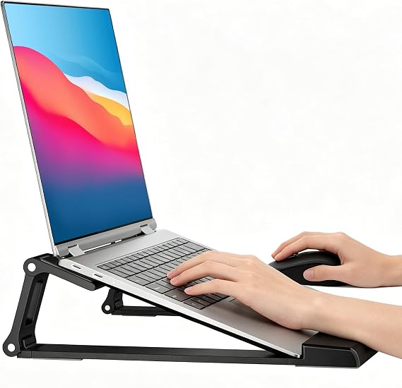 Laptop Stand for Desk ABS+Metal Portable Computer Riser Notebook Holder Printer Stand Office Desk Accessories Compatible with MacBook Air, Pro, Dell, HP, Lenovo and All 10-17" Laptops