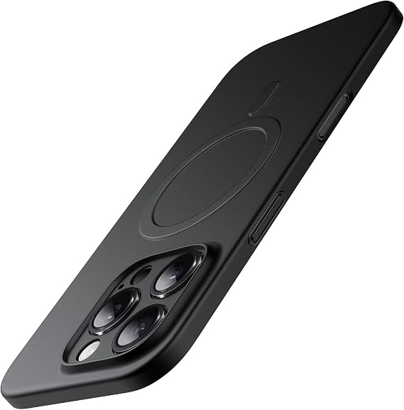 JETech Magnetic Ultra Slim Case for iPhone 16 Pro Max, Black | Compatible with MagSafe, Full Camera Lens Protection, Lightweight, Matte Finish, Minimalist Hard PP Cover