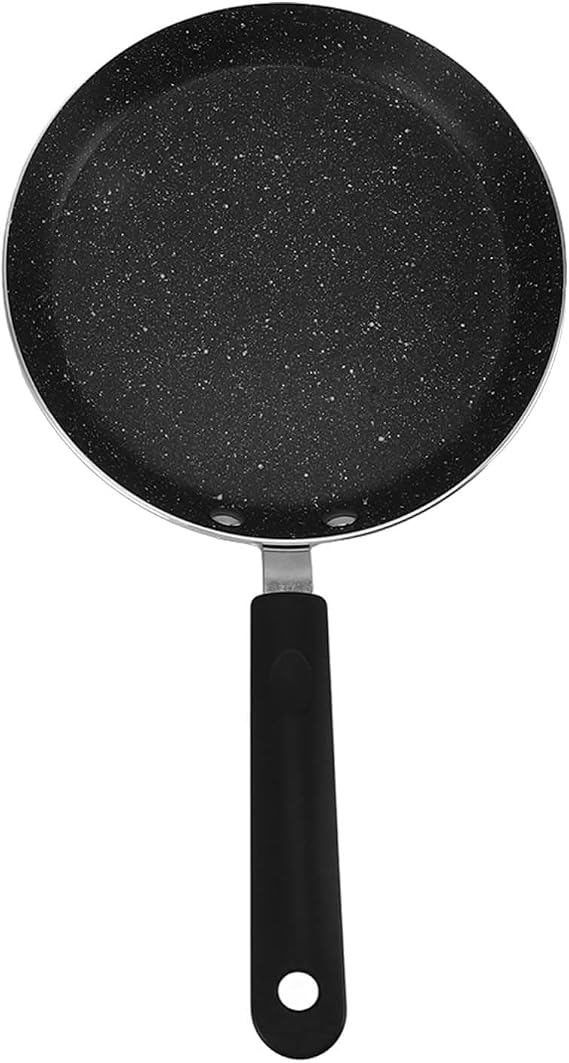Jeanoko Pancake Maker Pan, Portable Aluminum Alloy Crepe Cooking Pan Round Shape for Fried Eggs Nonstick Granite Omelette Skillet(6in)