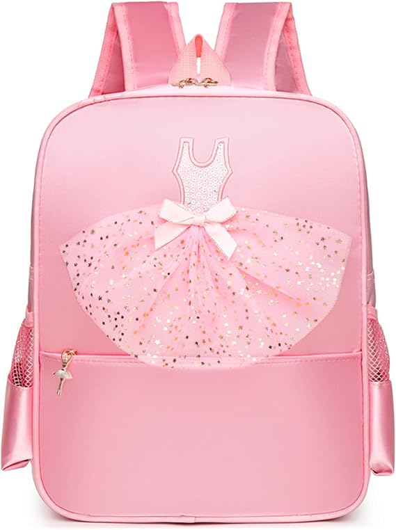 Cute Ballet Dance Backpack,Tutu Dress Dance Bag,Waterproof Bag Ballerina Duffle Bag Personalized dance bags Gym Bag.(Pink)
