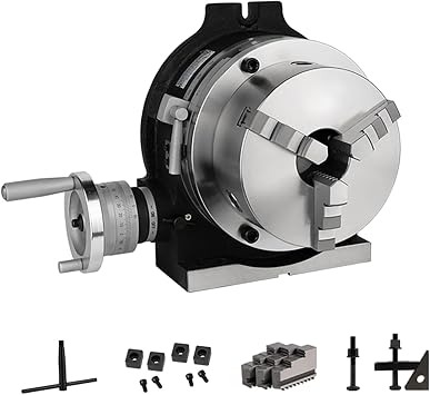 Universal Indexing Plate Rotary Table,5in Three-jaw Chuck Milling Machine Indexing Head,Vertical and Horizontal Indexer,for Milling Engineering Indexing Tools, engraving