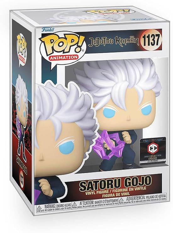 Epic Collectibles Pop Anime: Jujitsu Kaisen JJK - Satoru Gojo Vinyl Figure | Unmasked With Hollow Purple Exclusive Bundled with Box Protector Compatible for Funko