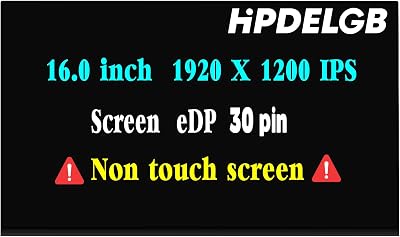 Replacement for HP ZBook FireflyFuryStudio 16 G9 G10 G11 for Probook 460 465 G11 LCD Not Touch Screen 1920x1200 30pin LCD Display Digitizer Panel Only for Not Touch Screen