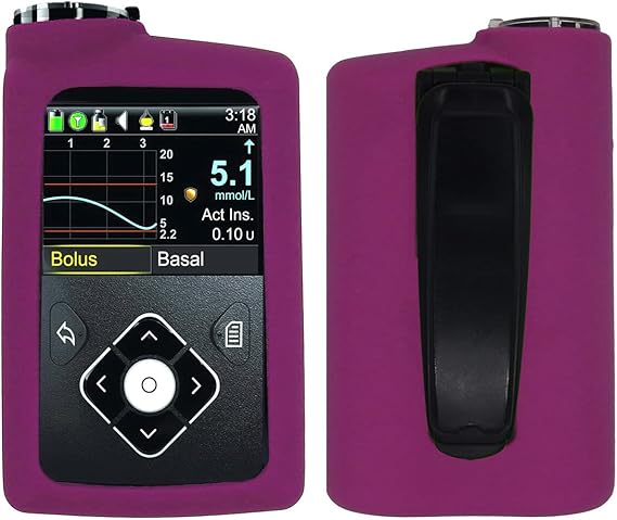 Premium Soft Silicone Case for Medtronic Insulin Pumps (MiniMed 630G, 640G, 670G, 770G) - Purple