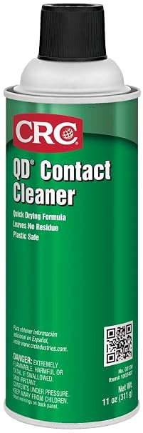 CRC QD Contact Cleaner 03130 11 WT OZ, Plastic Safe Electronics Aerosol Cleaner, Suitable for Sensitive Electronic Equipment