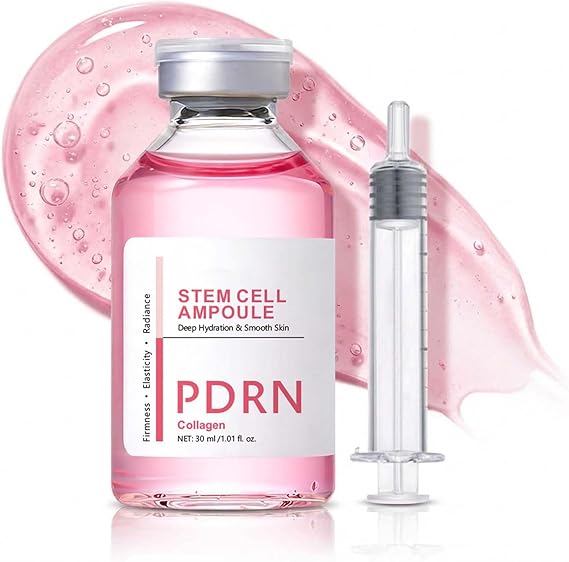 PDRN Serum Korean Stem Cell Ampoule - Salmon DNA Serum, Hydrating Serum for Glass Skin, Anti Aging Serum for Women, Micro Infusion System for Face with Niacinamide, 30ml