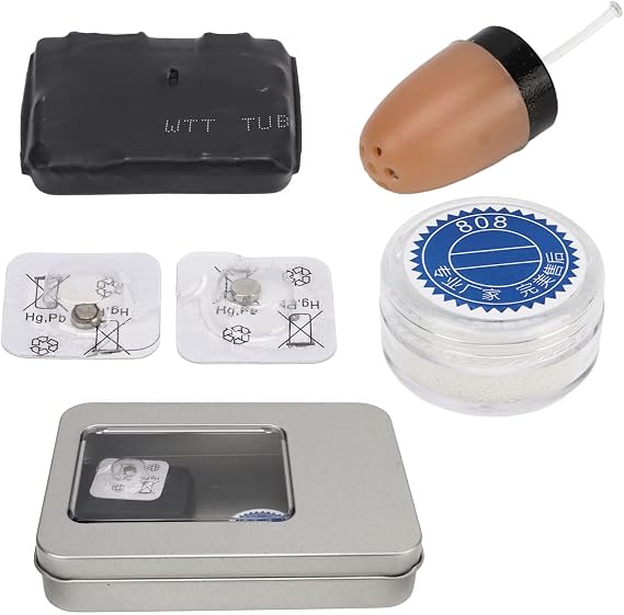 GSM Wireless Mini Earpiece, Automatic Phone Connection Portable Invisible GSM Spy Earphone, Uses Cell Phone Signal, Compact and Portable for Work