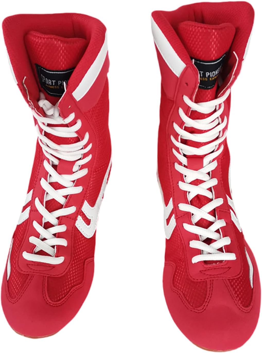 Boxing Shoes,High Top Boxing Shoes,Boxing Boots for Men,Boxing Fitness Shoes,Fitness Training Boxing Boots,Combat Boxers Trainer Shoes,for Boxing,Wrestling,Weightlifting,Martial Arts Red