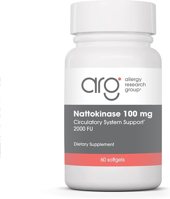 Allergy Research Group - Nattokinase Supplement NSK-SD 2000 FU, 100mg - Cardiovascular/Circulatory Health - 60 Softgels