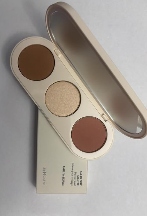 FARMASI Makeup Face Palette, Trio Eyeshadow, Long Lasting Face Sculpting, Blush and Highlighter Powder, Glow Contour Shadow Bronzer, All Skin Types, 0.52 oz. / 15 g New Face Sculpting Palette