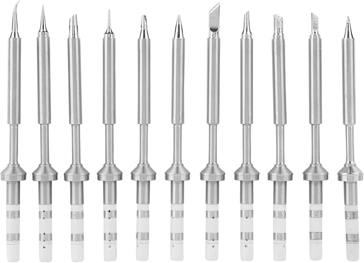 11pcs TS100 Pinecil Tips, Stainless Steel Soldering Iron Tips, Portable TS100 Soldering Iron Tip Kit for a Variety of Welding Processes