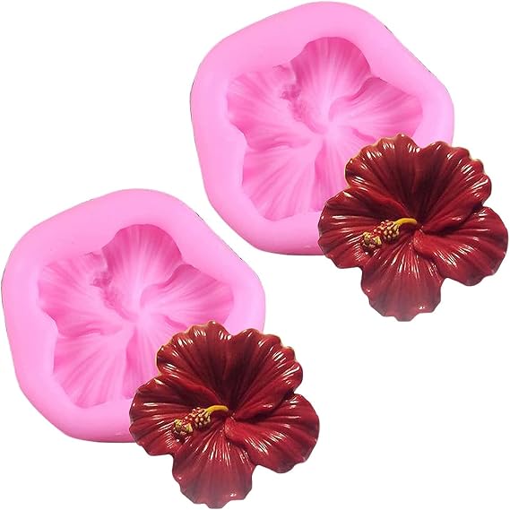 BeeSpring 2Pcs Mini Silicone Molds Cake Baking Cups Silicone Mold 3D Flower Hibiscus Silicone Molds Cake Candy Chocolate Sugarcraft Baking Tool Mould. | Cake Baking Cups, Cake Candy Chocolate, Sugarcraft Baking Tool