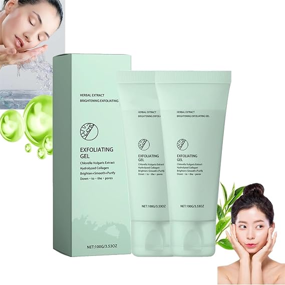 She Eureka Exfoliating Gel, She Eureka Gel Clean Pores, She Eureka Brightening Exfoliating Gel, Deep Clean Dirt, Moisturize and Refine Pores, for Arms, Face and Hands (2Pcs)