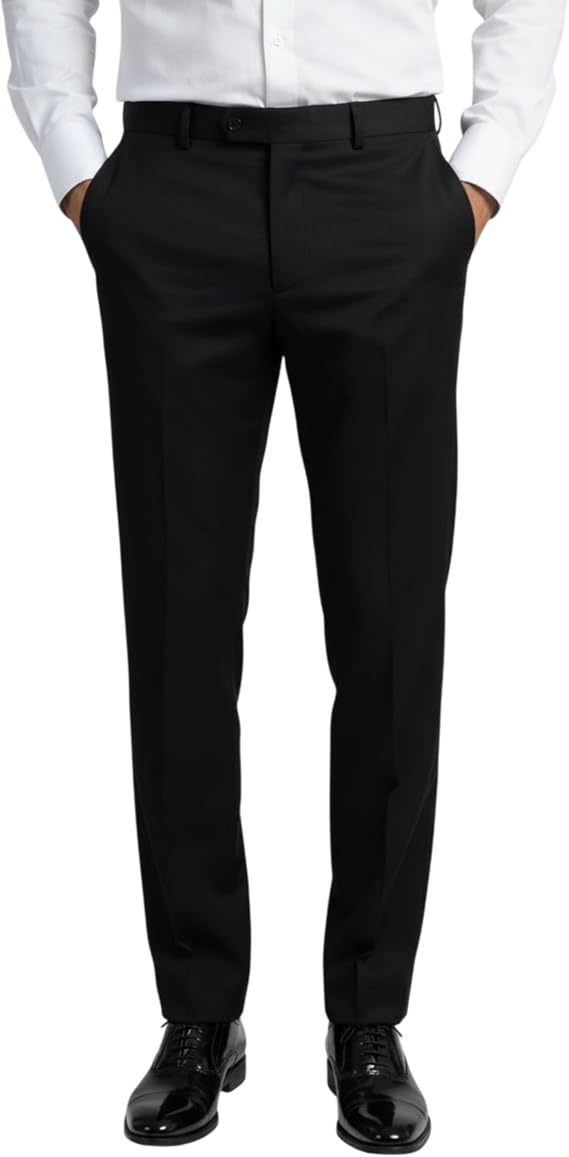 Mens Jacquard Tuxedo Suit Cotton Blend Satin Lapel 3 PC Wedding Black Tie Set