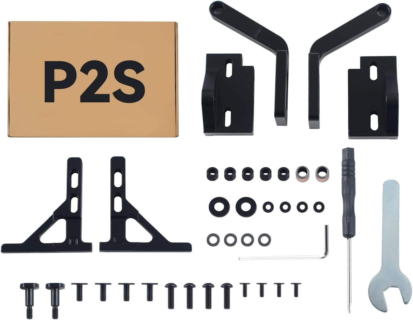 Upgrade Front Door Mounting Kit for BambuLab P2S: 180/270° Adjustable Rotation Pivot Metal Hinge Replacement with Tools 3D Printer Accessories