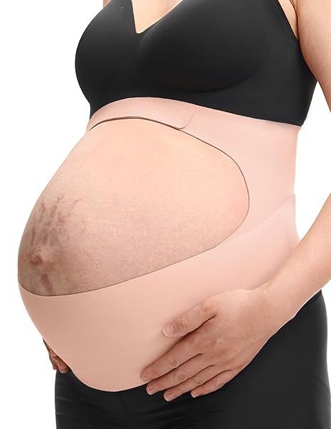 Momcozy Pregnancy Belly Band, CozySupport 3D Ergonest Maternity Belly Band | Invisible pregnancy belt with Ergonest support for the back, abdomen and waist, plus air-hole ventilation and easy wear