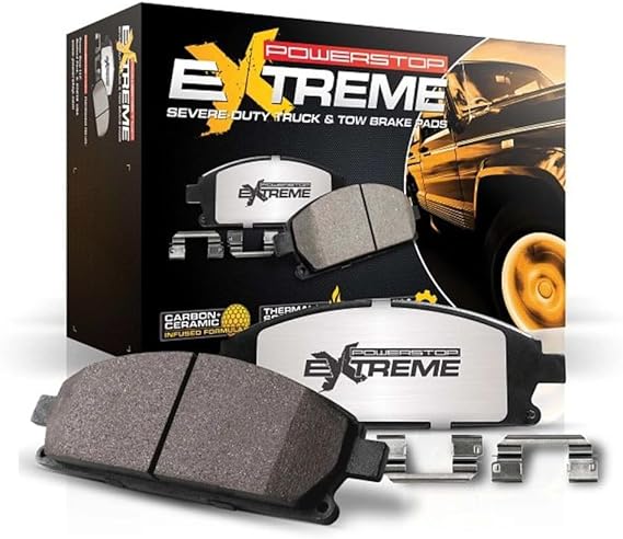 PowerStop Rear Brake Pads for Dodge Nitro 2007-11 |Jeep Liberty 2008-12 |Wrangler 2007-17 |Wrangler JK 2018 - Z36 Truck & Tow Carbon-Fiber Ceramic Brake Pads with Installation Hardware, Z36-1274
