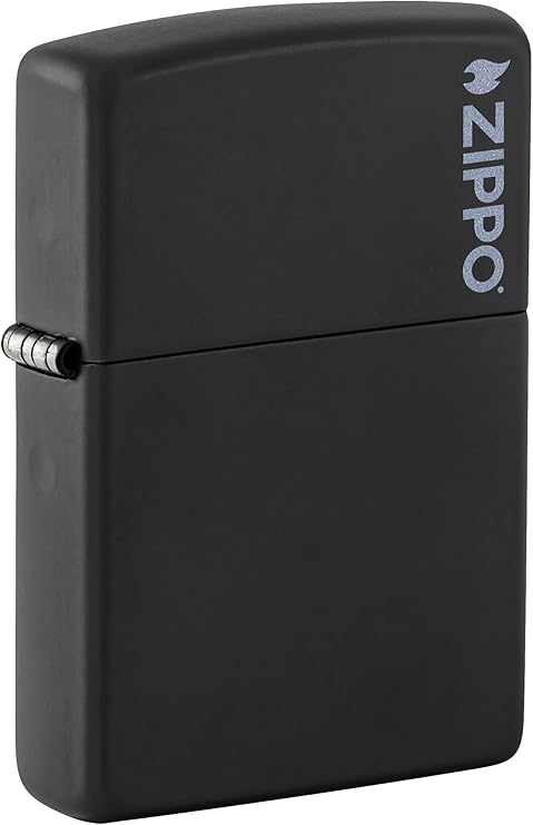 Zippo Logo Black Matte Pocket Lighter
