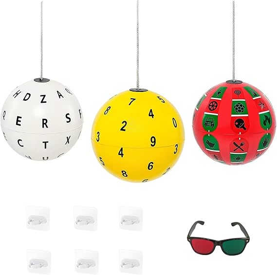 Marsden Ball Vision Therapy with Letters for Hand-Eye Coordination and Visual, Visually Impaired Estrabismo Amblyopia Vision Therapy Training Improve Ball 3 Colors