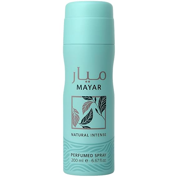 Lattafa Mayar Natural Intense Fruity, Floral, Aquatic, Musky Perfumed Deodorant Spray for Women, 6.67 Ounce / 200 ml
