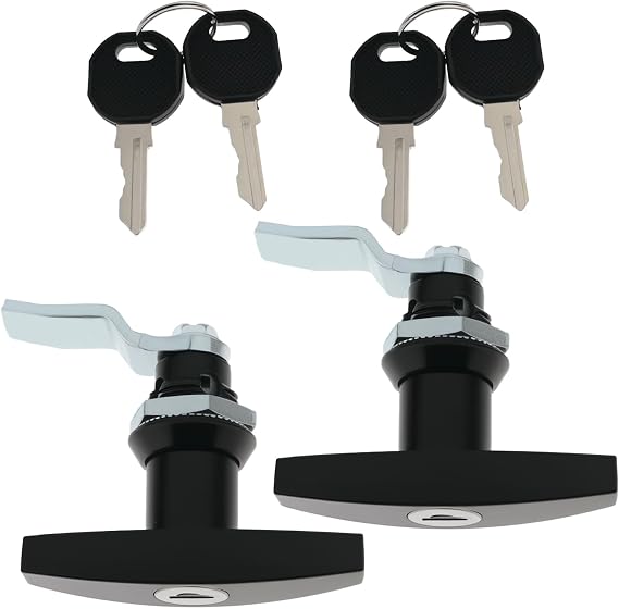 2X T Handle Door Locks T-Handle Rotary Latch Each Lock with 2 Keys Model ms324-2 for Cabinet Toolbox RV Trailer Door Etc