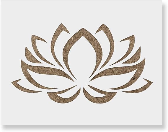 Lotus Flower Nature Stencil - Egyptian, Buddhism, Crafting
