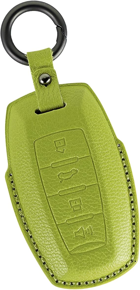 Key fob Cover Fit for Haval Jolion 2022 Dargo F7 Jolyon H6 F7x Great Wall Gwm Poer F5 Cannon Leather Key Case Smart Remote Auto Key Accessories Logo Visible with Keychain-Green