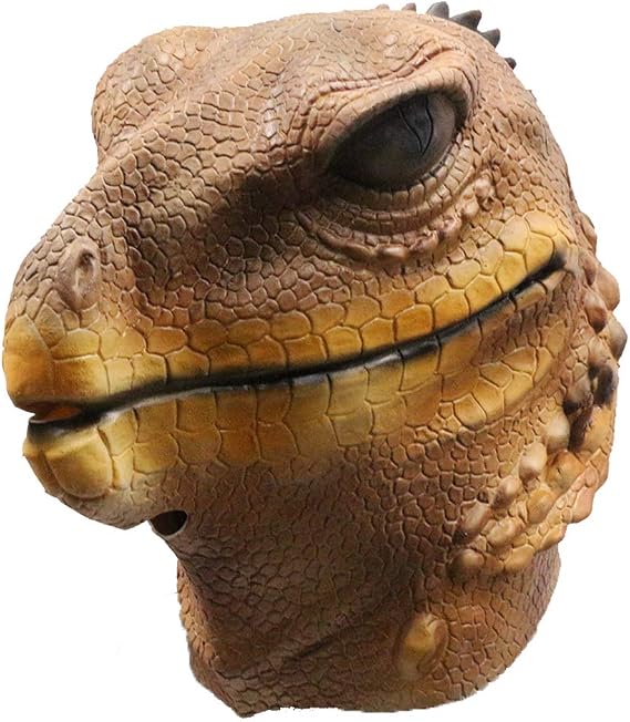 HENGYUTOYMASK Lizard Mask Adult Latex Reptiles Animal Head Lizard Ghecko Halloween Carnival Mask Fancy Dress Props