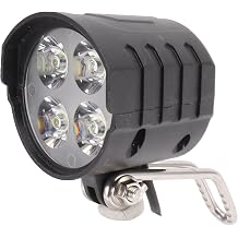 POENVFPO Electric Bike Headlight, Super Bright 12W LED Front Light with Horn Function, 4 High Brightness Beads, 1.5m Cable, for 36V 48V 52V 60V Electric Bikes and Scooters