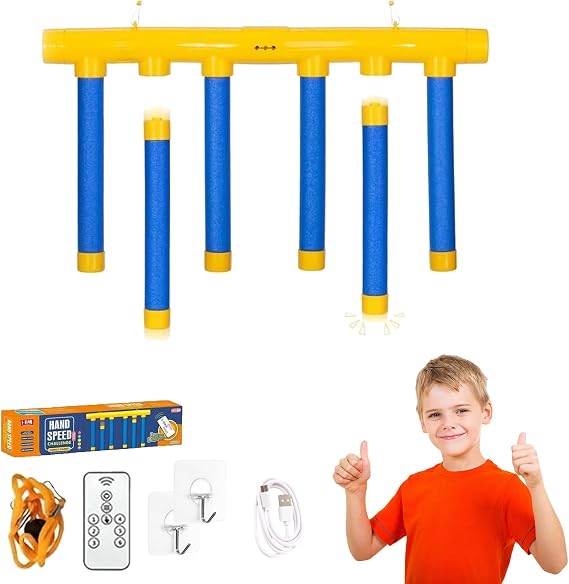 FOLENZU Reflex Game, Reflex Challenge Game, Reflex Game Falling Sticks, Reflex Drop Sticks Challenge Game, 3-Speed Reflective Drop Stick Games, Catching Sticks Games